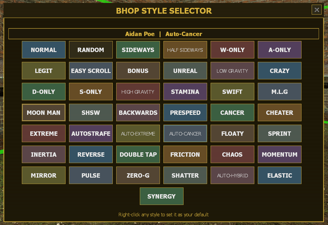 Styles Menu